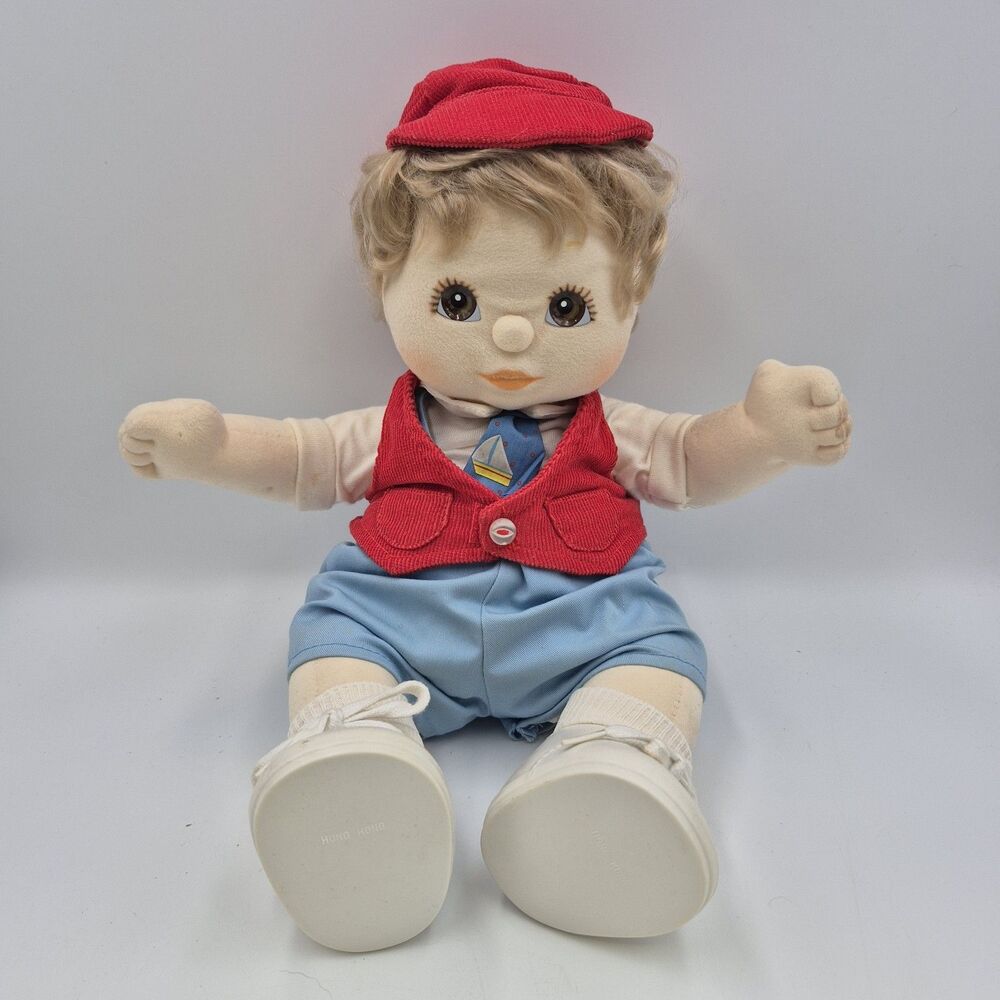 1985 Mattel MY CHILD DOLL Dirty Blonde hair Brown eyes w/clothes shoes